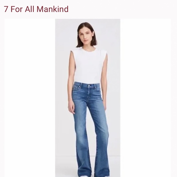 7 For All Mankind Denim - 7 For All Mankind DOJO Wide Leg Flare Light Wash Jeans Size 26